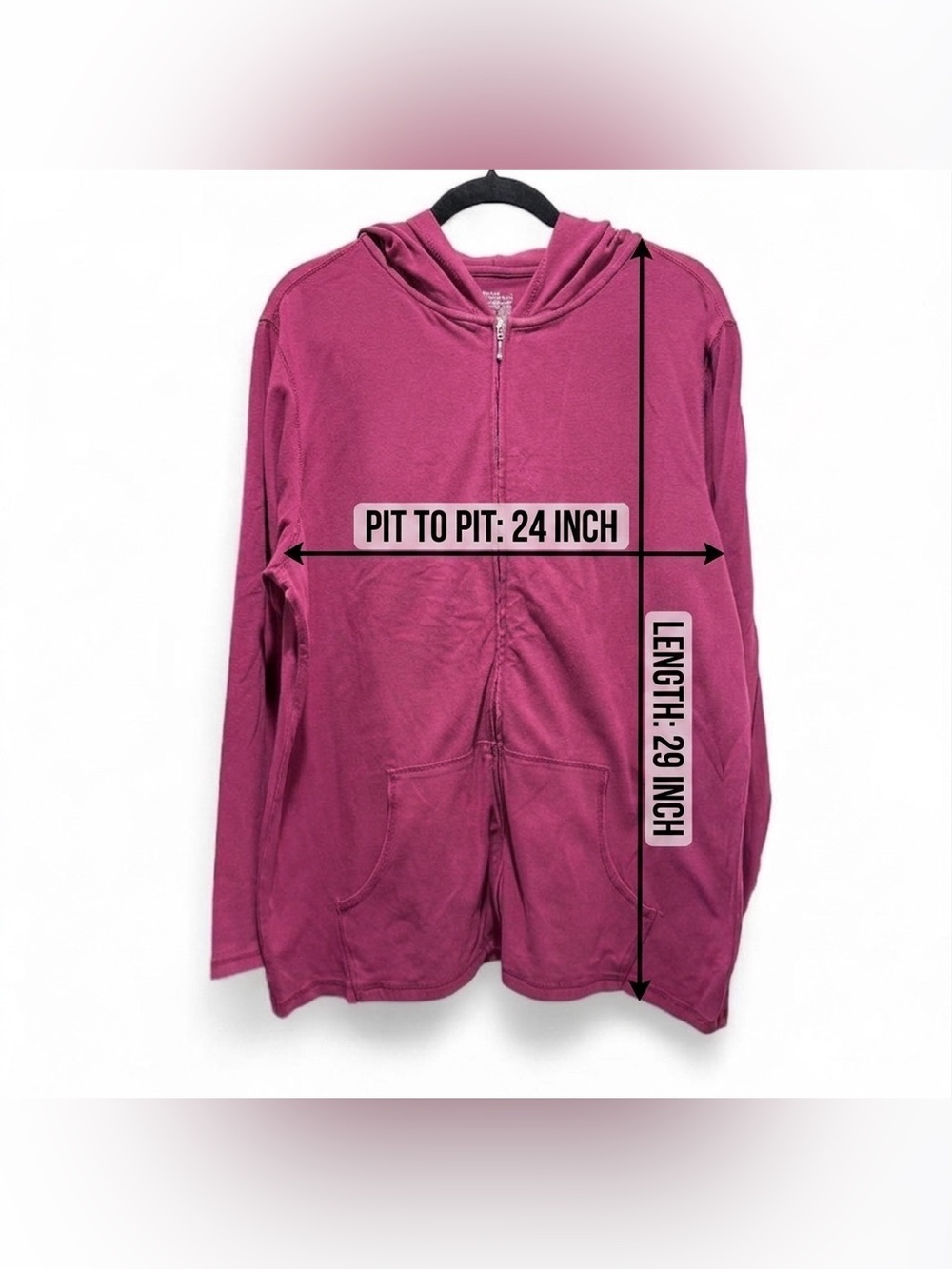 Great Northwest Clothing Company Fuchsia Pink Zip-Up Hoodie - Picture 6 of 6